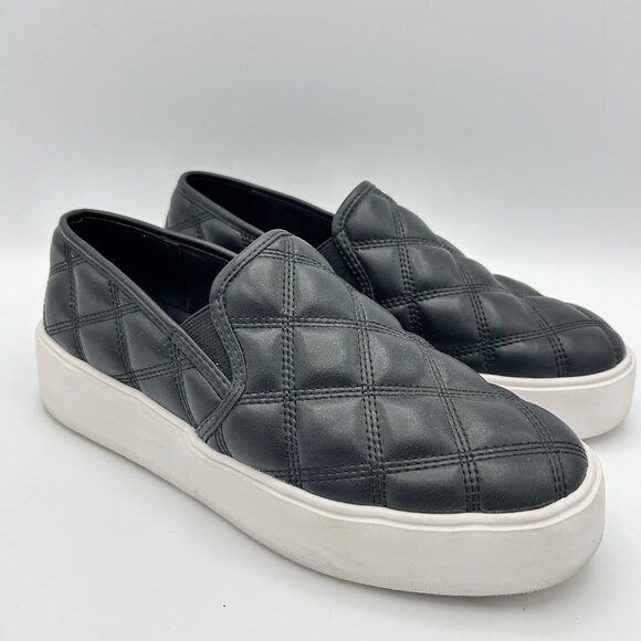 Steve Madden Black Legacy Quilted Slip-On Sneakers Womens 8M Comfort - Picture 3 of 8